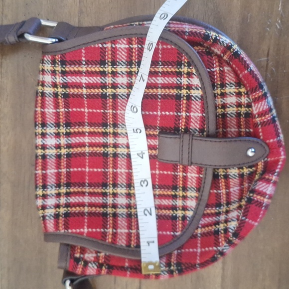 G.H. Bass & Co. Heritage Collection Plaid Crossbody Saddle Bag - Red Tartan - Picture 11 of 11